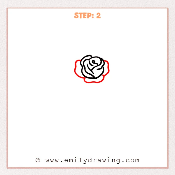 how to draw a rose skull - Step 2